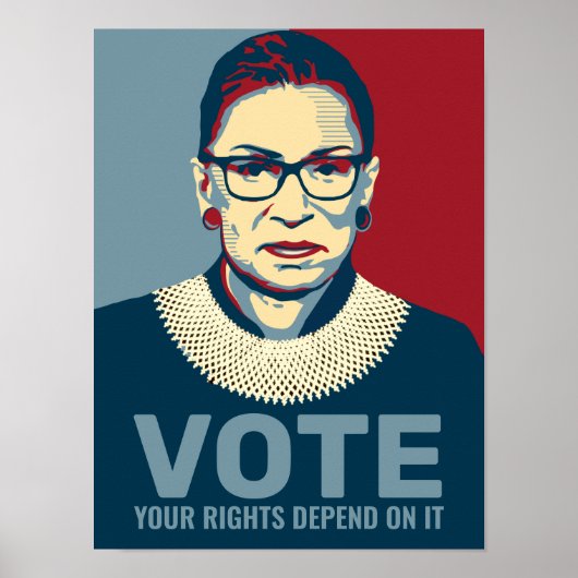 Ruth Bader Ginsburg Modern Pop-Art Vote Poster (Voorkant)