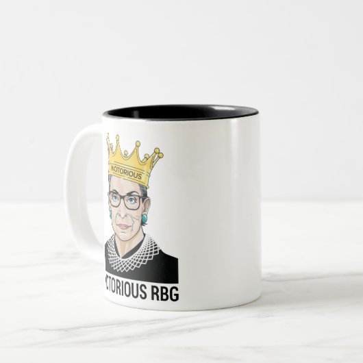 Ruth Bader Ginsburg Mok, Rbg Mok, beruchte RBG Tweekleurige Koffiemok (Voorkant links)