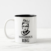 Ruth Bader Ginsburg Mok, RBG Mok, beruchte Rbg Tweekleurige Koffiemok (Links)