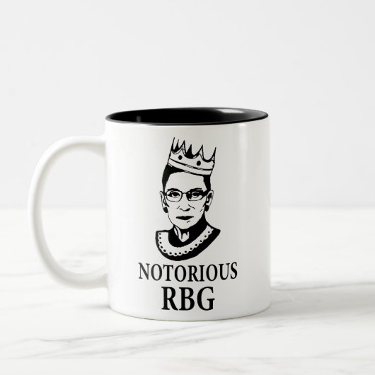 Ruth Bader Ginsburg Mok, RBG Mok, beruchte Rbg Tweekleurige Koffiemok (Links)