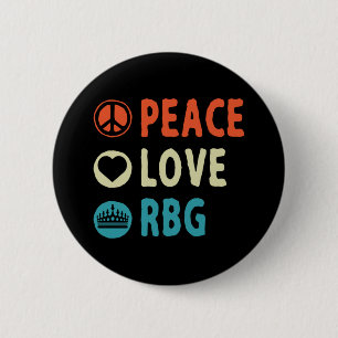 Ruth Bader Ginsburg Peace Love RBG Ronde Button 5,7 Cm