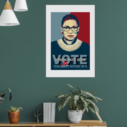 Ruth Bader Ginsburg Pro-Choice Stemming 2024 Poste Poster (Woonkamer 1)
