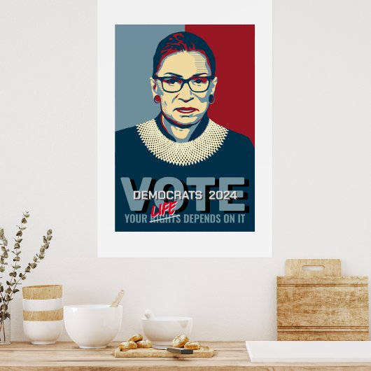 Ruth Bader Ginsburg Pro-Choice Stemming 2024 Poste Poster (Keuken)