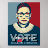 Ruth Bader Ginsburg Pro-Choice Stemming 2024 Poste Poster (Voorkant)