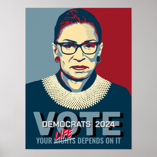 Ruth Bader Ginsburg Pro-Choice Stemming 2024 Poste Poster (Voorkant)