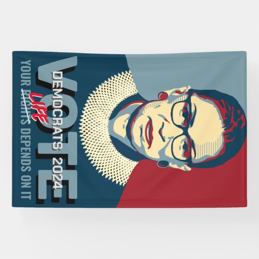 Ruth Bader Ginsburg Pro-Choice Stemming 2024 Poste Spandoek (Horizontaal)