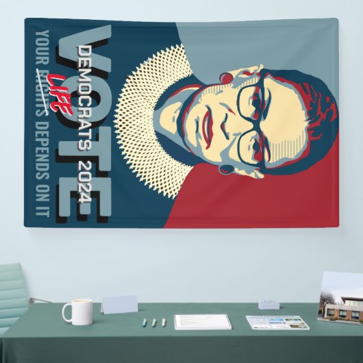 Ruth Bader Ginsburg Pro-Choice Stemming 2024 Poste Spandoek (Beurs)