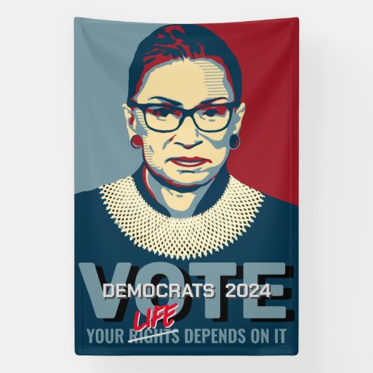 Ruth Bader Ginsburg Pro-Choice Stemming 2024 Poste Spandoek (Verticaal)