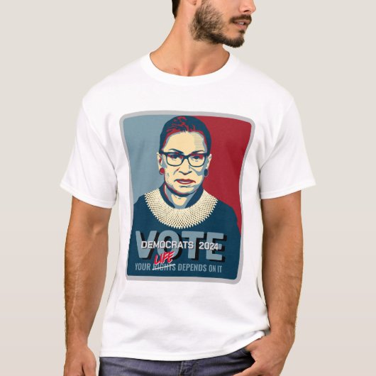 Ruth Bader Ginsburg Pro-Choice Stemming 2024 Rally T-shirt (Voorkant)