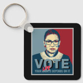 Ruth Bader Ginsburg Pro-Choice Stemming 2024 Vrouw Sleutelhanger (Voorkant)