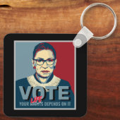 Ruth Bader Ginsburg Pro-Choice Stemming 2024 Vrouw Sleutelhanger (Achterkant)