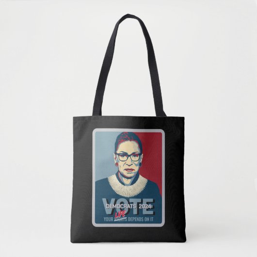 Ruth Bader Ginsburg Pro-Choice Stemming 2024 Vrouw Tote Bag (Voorkant)