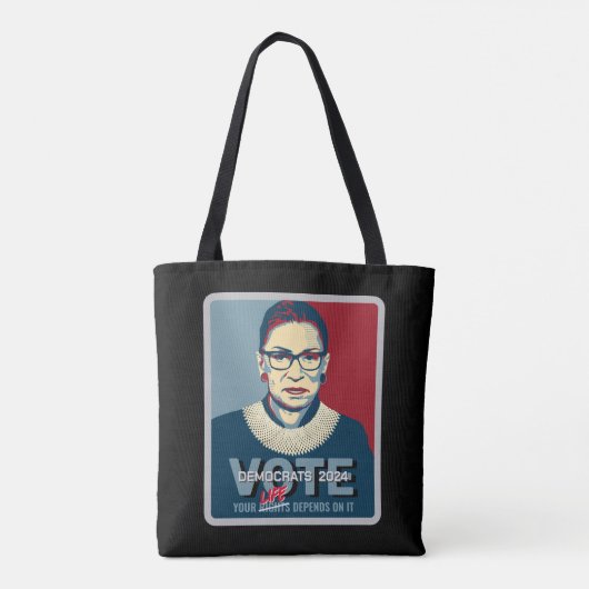 Ruth Bader Ginsburg Pro-Choice Stemming 2024 Vrouw Tote Bag (Achterkant)