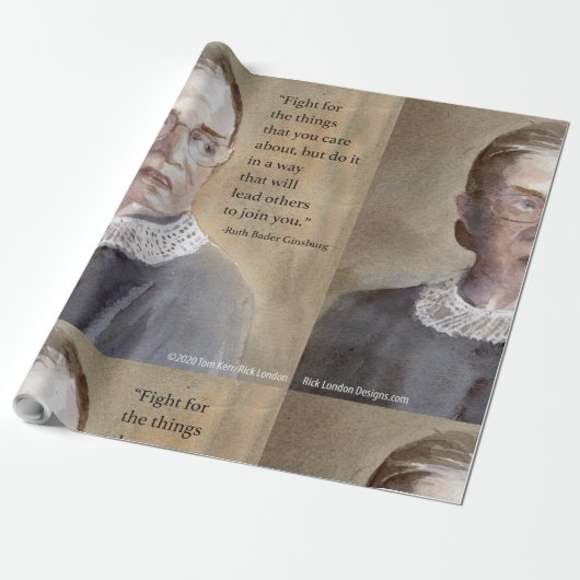 Ruth Bader Ginsburg & Quote Cadeaupapier (Uitgerold)