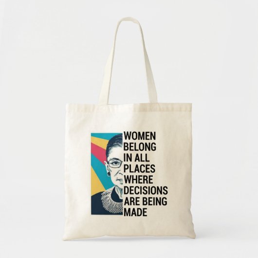 Ruth Bader Ginsburg Quote, SCOTUS, beruchte RBG Tote Bag (Voorkant)