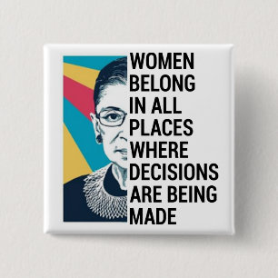 Ruth Bader Ginsburg Quote, SCOTUS, beruchte RBG Vierkante Button 5,1 Cm