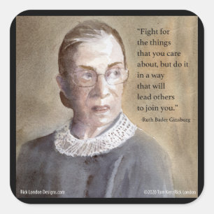 Ruth Bader Ginsburg & Quote Vierkante Sticker