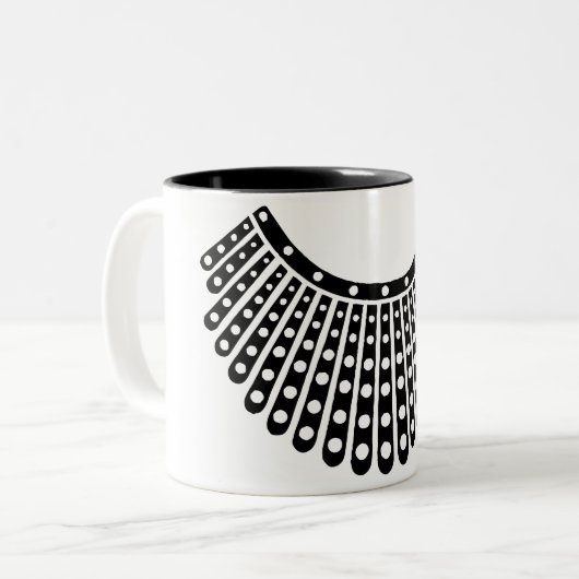 Ruth Bader Ginsburg, RBG Collar Tweekleurige Koffiemok (Voorkant links)