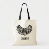 Ruth Bader Ginsburg, RBG Dissent Collar Tote Bag (Voorkant)