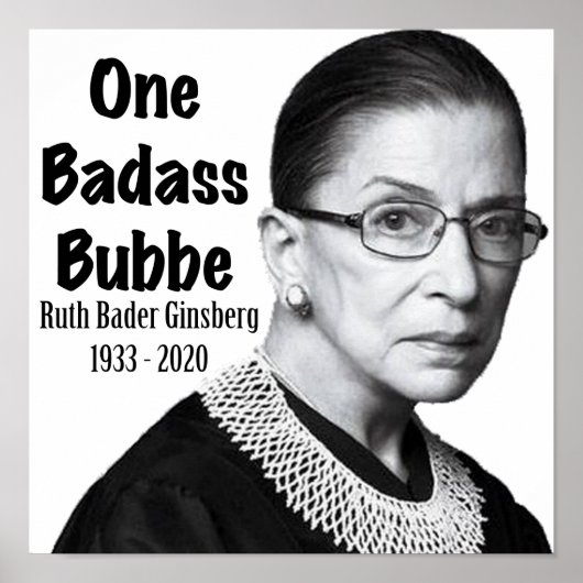 Ruth Bader Ginsburg RBG dood memorial eer Bubbe Poster (Voorkant)