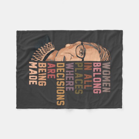 Ruth Bader Ginsburg RBG Fleece Deken (Voorkant (Horizontaal))