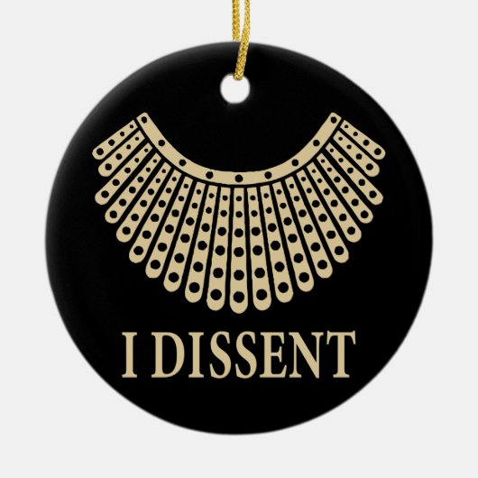 Ruth Bader Ginsburg, RBG I Dissent Collar, RBG Keramisch Ornament (Voorkant)