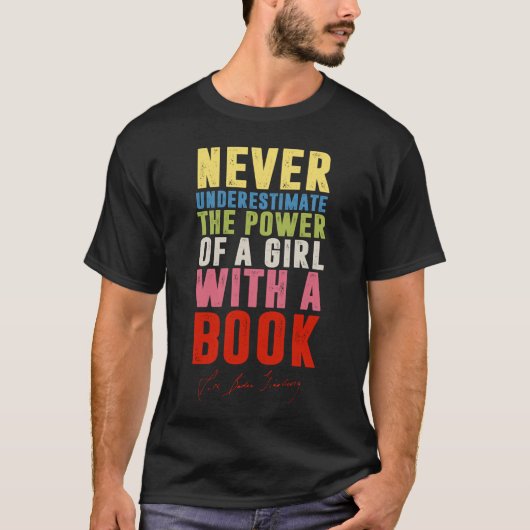 Ruth Bader Ginsburg RBG Quote Meisje Met Boek Vrou T-shirt (Voorkant)