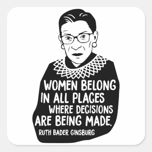 Ruth Bader Ginsburg RBG Vierkante Sticker (Voorkant)