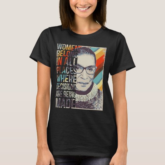 Ruth Bader Ginsburg RBG Vrouwen behoren op alle pl T-shirt (Voorkant)