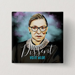 Ruth Bader Ginsburg - Stemming in commissie: blauw Vierkante Button 5,1 Cm