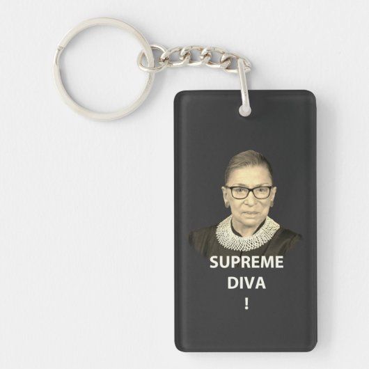 Ruth Bader Ginsburg Supreme Diva Tinted Acrylic Sleutelhanger (Voorkant)