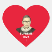 Ruth Bader Ginsburg Supreme Diva Tinted Red Heart Hart Sticker (Voorkant)