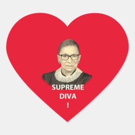 Ruth Bader Ginsburg Supreme Diva Tinted Red Heart Hart Sticker