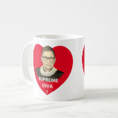 Ruth Bader Ginsburg Supreme Diva Tinted Red Heart Koffiemok (Voorkant links)