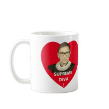 Ruth Bader Ginsburg Supreme Diva Tinted Red Heart