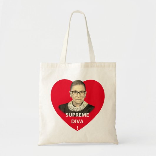 Ruth Bader Ginsburg Supreme Diva Tinted Red Heart Tote Bag (Voorkant)