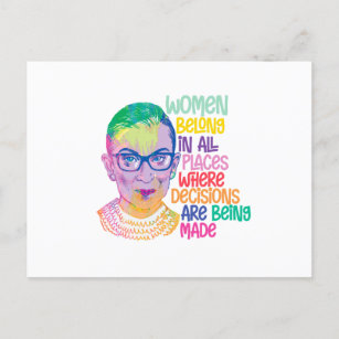 Ruth Bader Ginsburg Vrouwen horen overal thuis Briefkaart
