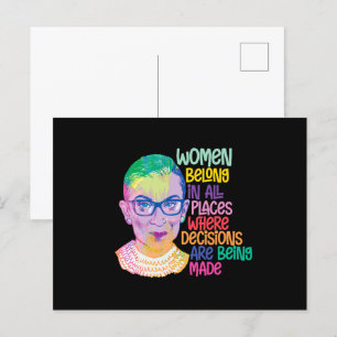 Ruth Bader Ginsburg Vrouwen horen overal thuis Briefkaart