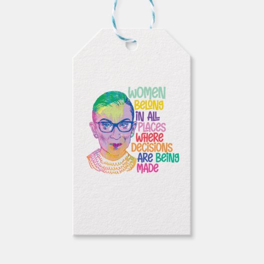 Ruth Bader Ginsburg Vrouwen horen overal thuis Cadeaulabel (Voorkant)