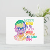 Ruth Bader Ginsburg Vrouwen horen overal thuis Feestdagenkaart (Staand voorkant)