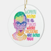 Ruth Bader Ginsburg Vrouwen horen overal thuis Keramisch Ornament (Links)