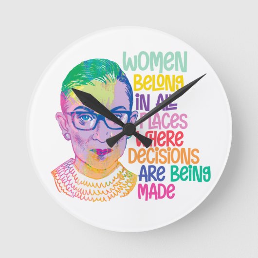 Ruth Bader Ginsburg Vrouwen horen overal thuis Ronde Klok (Voorkant)