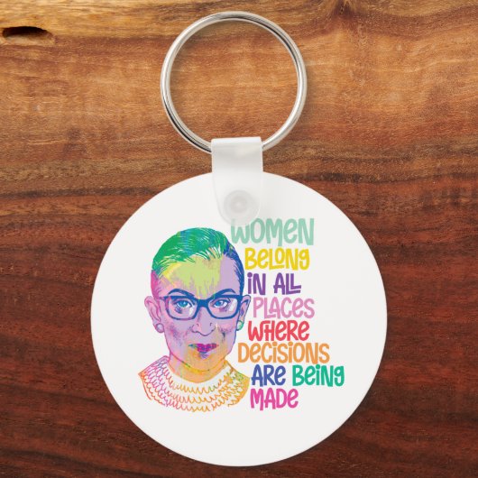 Ruth Bader Ginsburg Vrouwen horen overal thuis Sleutelhanger (Voorkant)