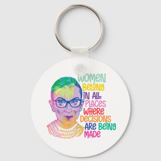 Ruth Bader Ginsburg Vrouwen horen overal thuis Sleutelhanger (Achterkant)
