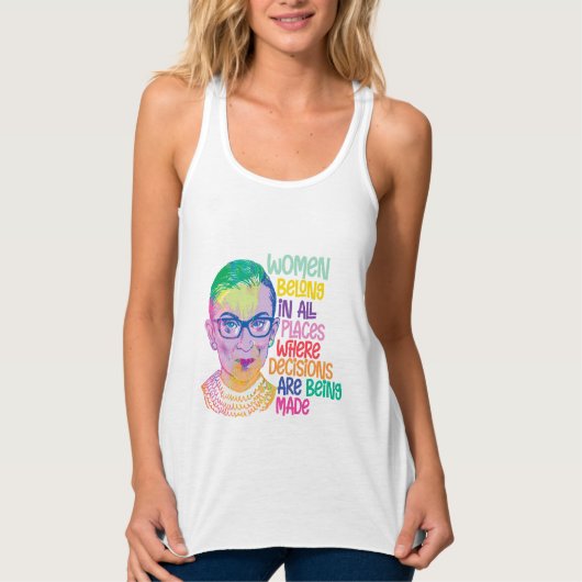 Ruth Bader Ginsburg Vrouwen horen overal thuis Tanktop (Voorkant)