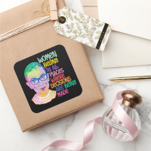 Ruth Bader Ginsburg Vrouwen horen overal thuis Vierkante Sticker