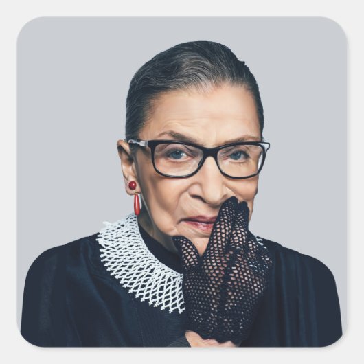Ruth Bader Ginsburg Wandklok Vierkante Sticker (Voorkant)