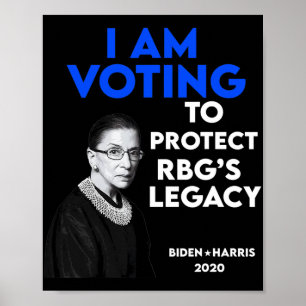 Ruth Bader Ginsburgs erfenis stem Biden 2020 Poster