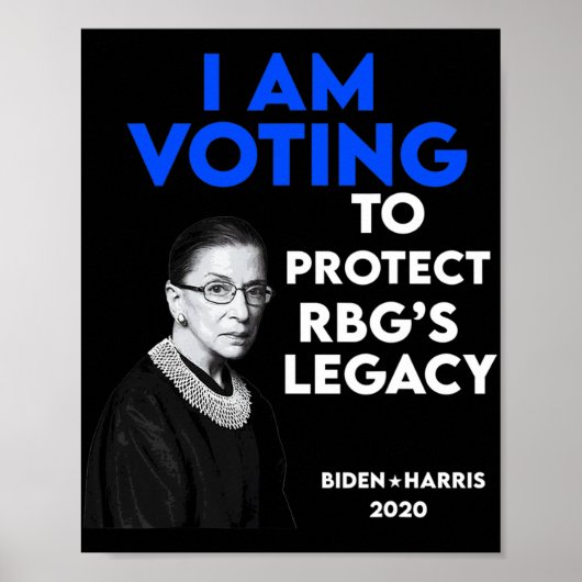 Ruth Bader Ginsburgs erfenis stem Biden 2020 Poster (Voorkant)