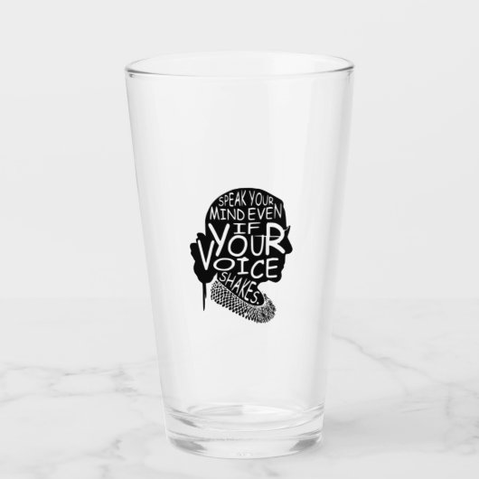 Ruth Bader Speak Your Mind Even If Your Voice Shak Glas (Voorkant)